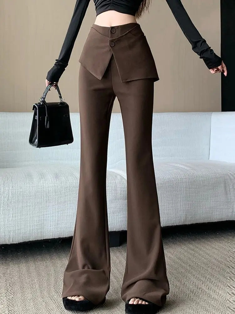 PENDRA Waist Micro Flare Fake Pants