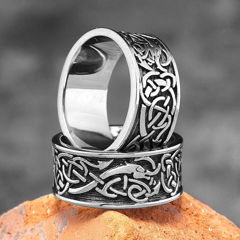 PENDRA Chinese Dragon Totem Steel Ring