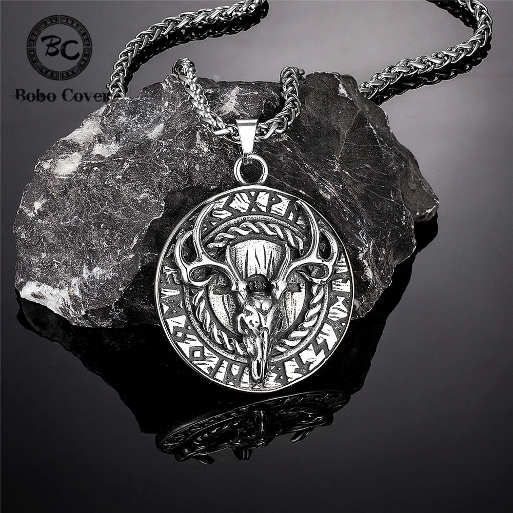 PENDRA Rune Norse Skull Necklace