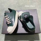 PENDRA Retro Green Green Leather Low-Top Platform Sneakers