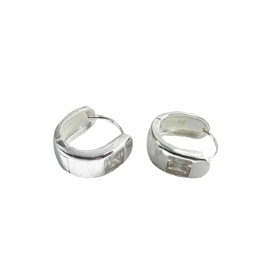 PENDRA Geometry Hoop Sterling Silver Earrings