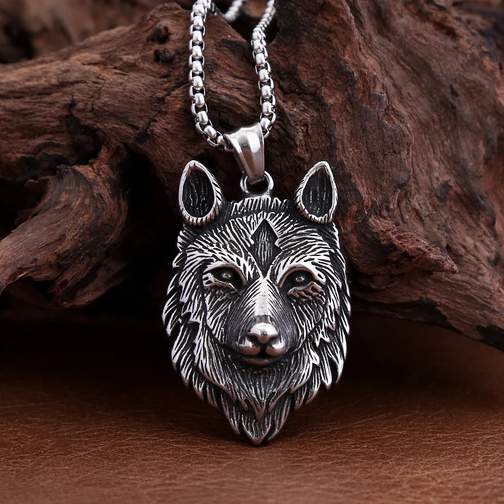 PENDRA Vikingwolf Stainless Steel Wolf Head Pendant