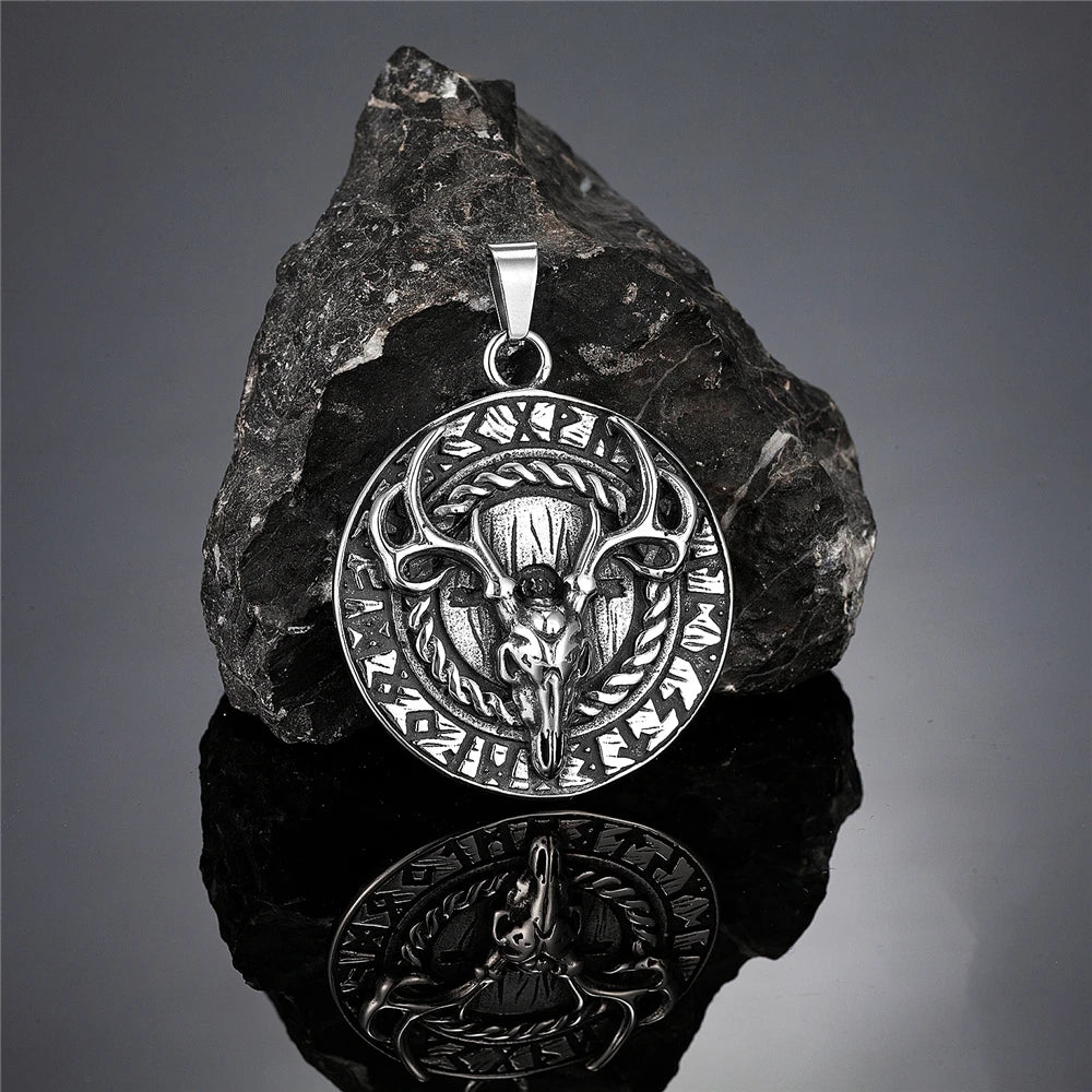PENDRA Rune Norse Skull Necklace