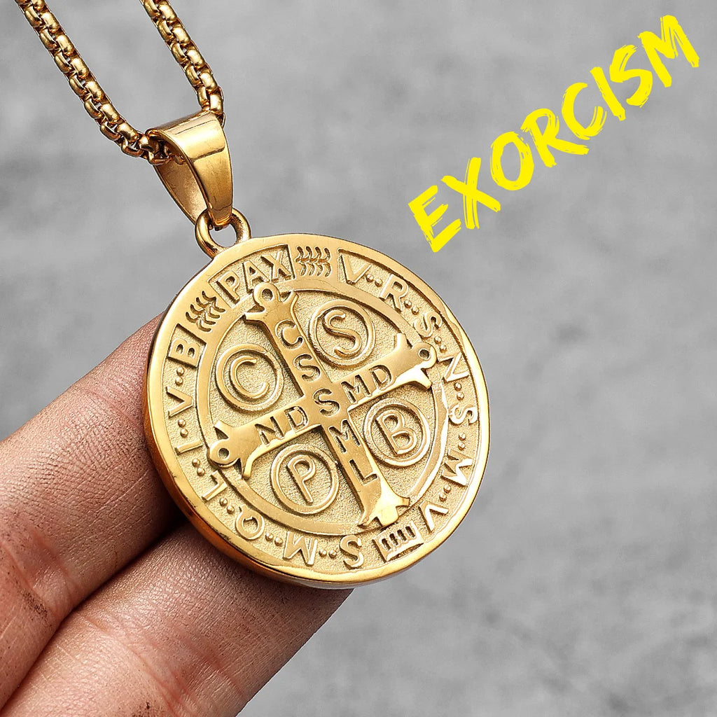 PENDRA Saint Benedict Exorcism Steel Necklace