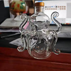 Stylish Octopus Glass Wine Bottle,Creative Whiskey Decanter for Home Bar,Liquor Dispenser for Vodka Scotch Collectible
