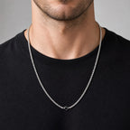 New Simple Natural Stone Chain Necklace for Men,Stainless Steel Box Chain Collars,Causal Jewelry