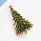 PENDRA Noelisse Rhinestone Enamel Christmas Tree Brooch