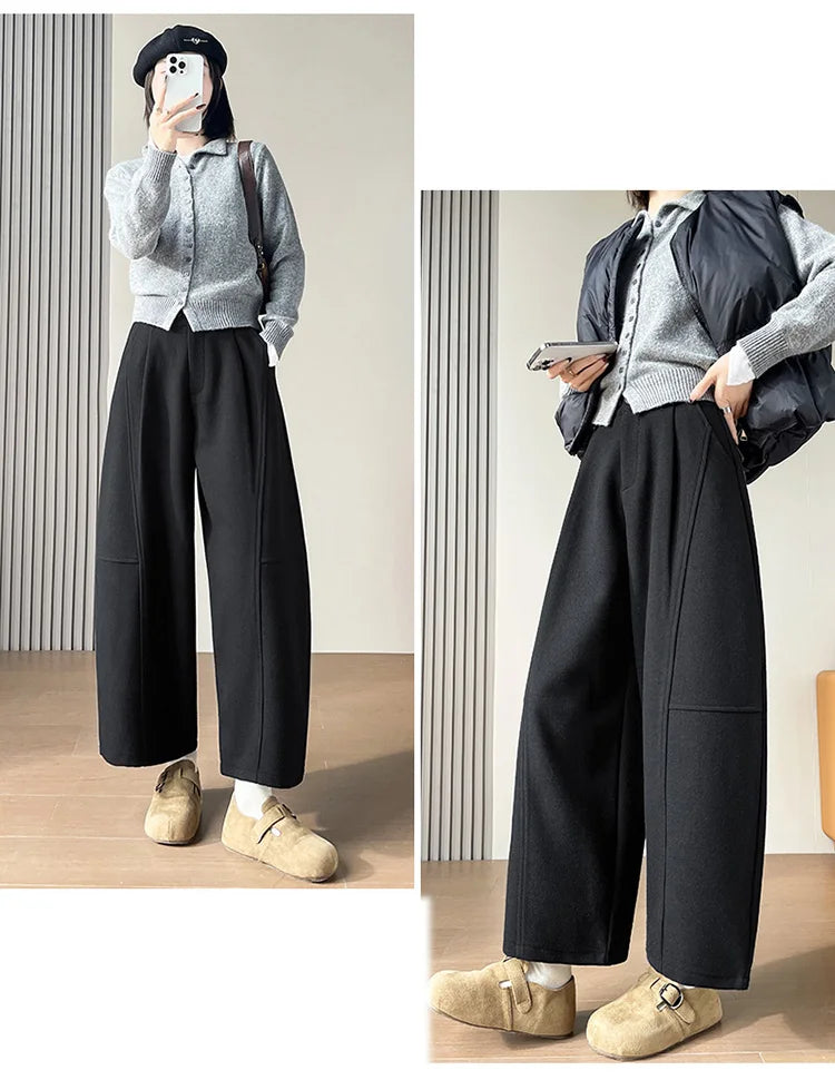 PENDRA Wide Leg Waist Straight Pants