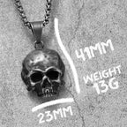 Vintage Black Skull Cranium Stainless Steel Men Women Necklaces Pendants Chain Punk Gothic Jewelry Creativity Gift Wholesale