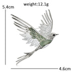 PENDRA Aviara Enamel Flying Bird Brooch