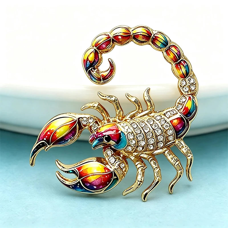 PENDRA Scorpio Scorpion Rhinestone Brooch
