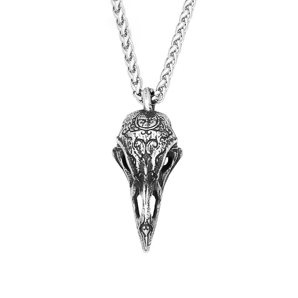 PENDRA Odinskull Nordic Odin Crow Skull Necklace