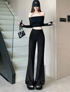Advanced style suit pants women autumn high waisted slim fit versatile hanging down feeling casual and wide leg pants