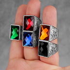 PENDRA Rhinestone Dragon Phoenix Steel Ring