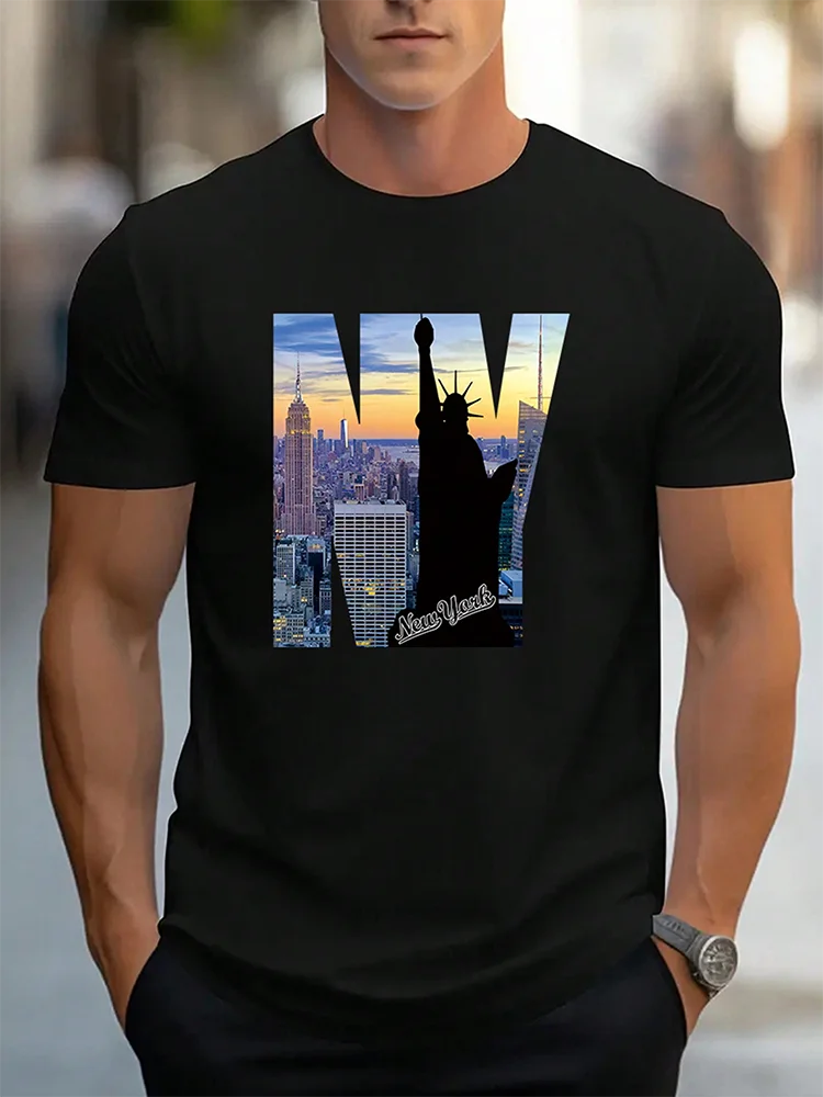 USA Flag Print Men's T-shirt Summer Daily Urban Fashion Men's T-shirt Street Casual Short-sleeved Top Travel Party Men's T-shirt