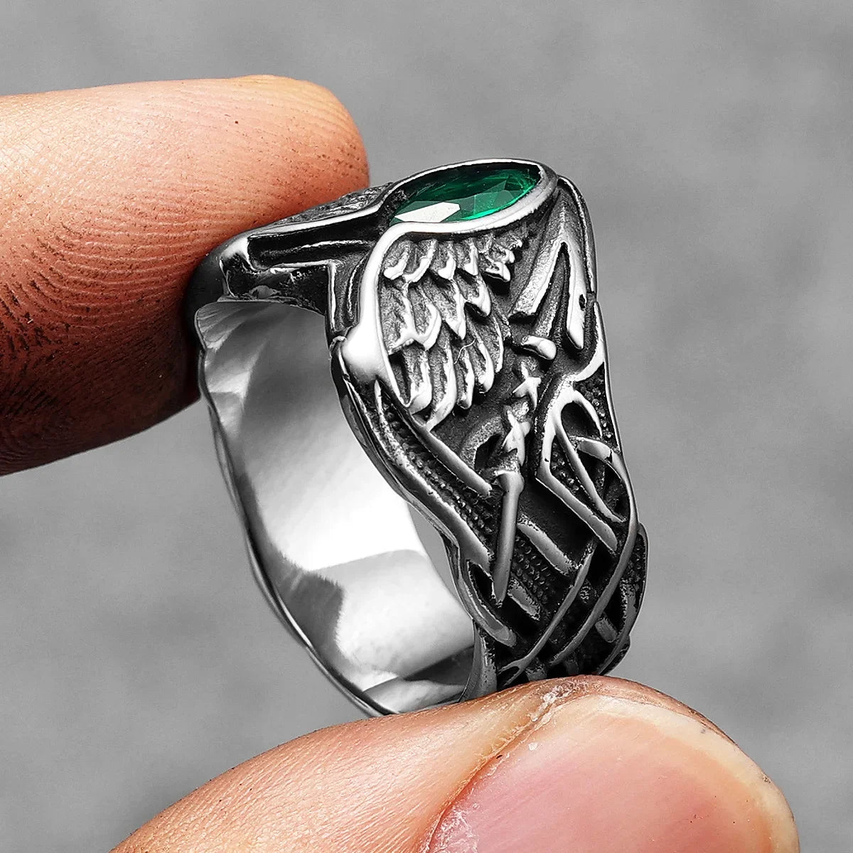 PENDRA Fallen Angel Wings Steel Ring