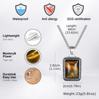 PENDRA Tiger Square Stone Pendant Necklace