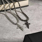 Punk Sword Pendant Necklace for Men,Stainless Steel Small Sword Pendant,Simple Birthday Gift for Son BBF