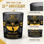 35th Anniversary Wu-Tang Clan Whiskey Glass Black Smoky Rock Cup Premium Gold Print Bar Party Gift