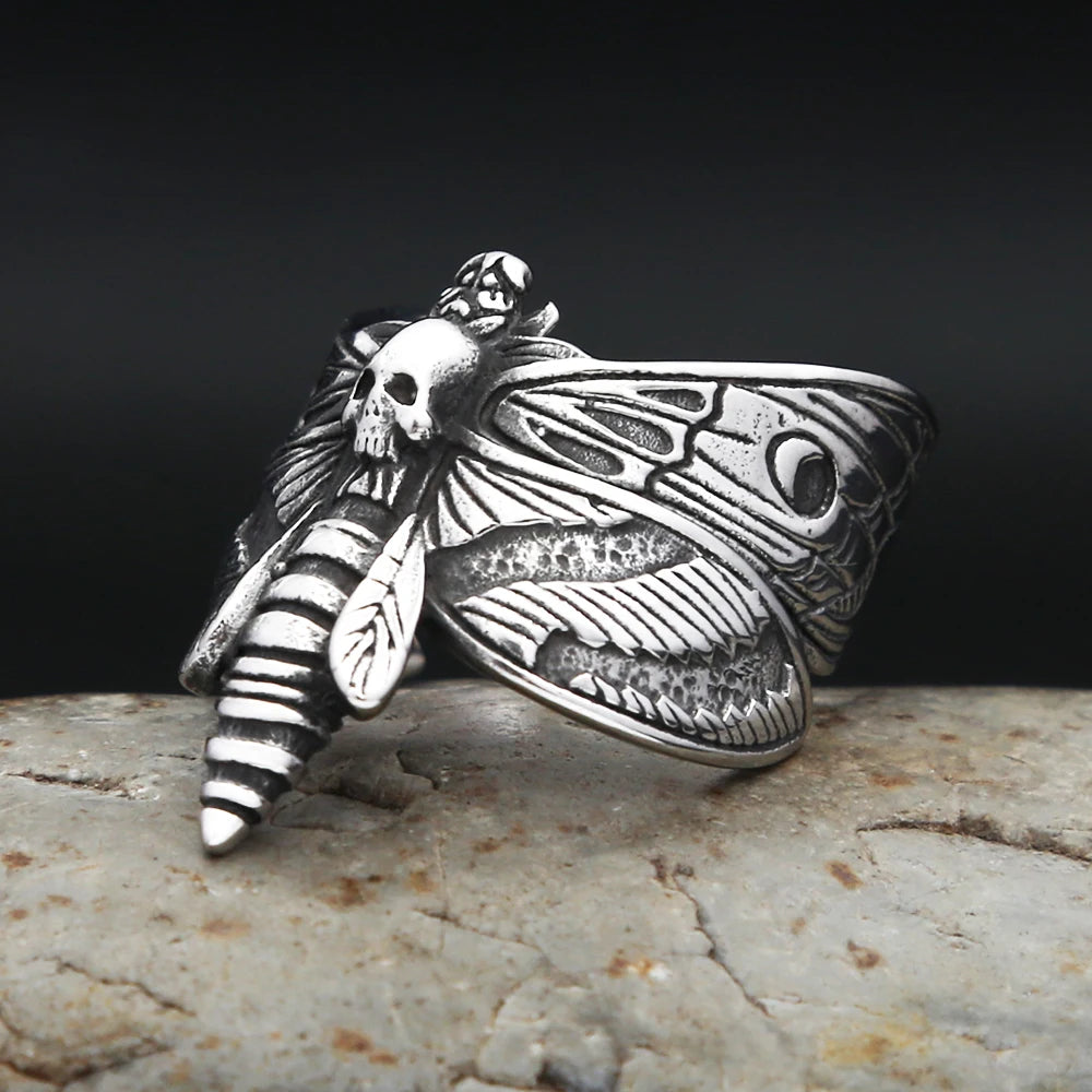 PENDRA Butterflyskull Gothic Butterfly Skull Ring