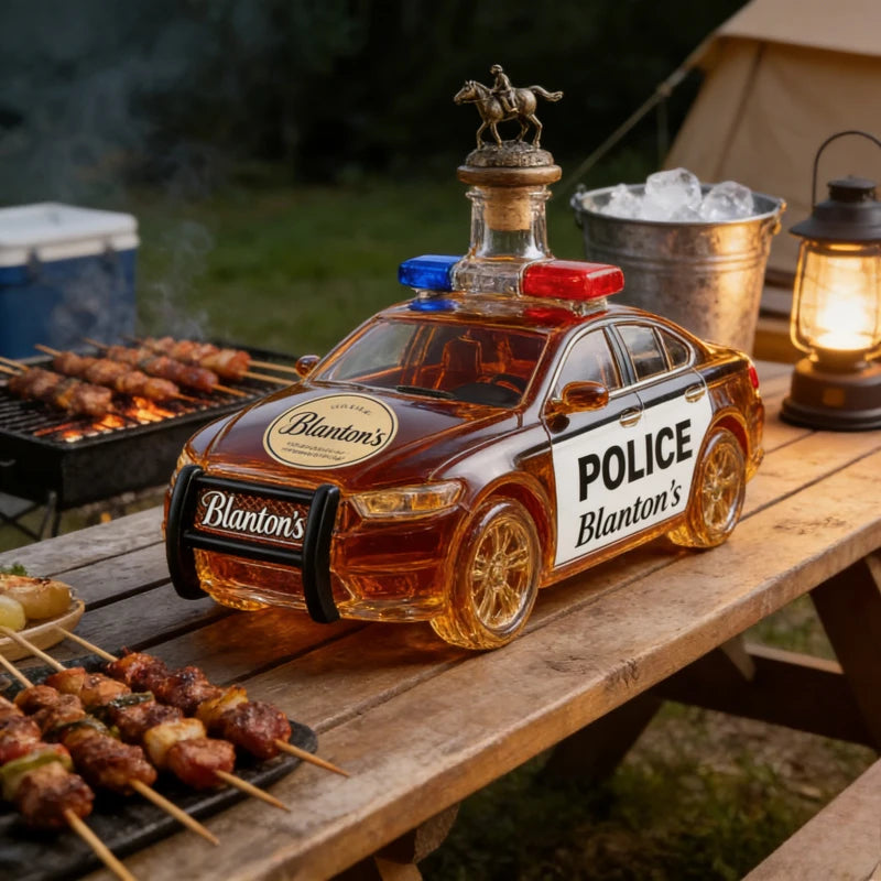 Novelty Police Car Liquor Decanter Crown Stopper Whiskey Dispenser for Bar Collectors