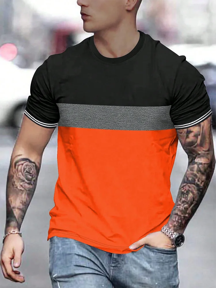 Summer Daily Street Men's T-shirt Outdoor Sports Loose Comfortable Men's T-shirt Fitness Exercise Fashion Men's Short-sleeved