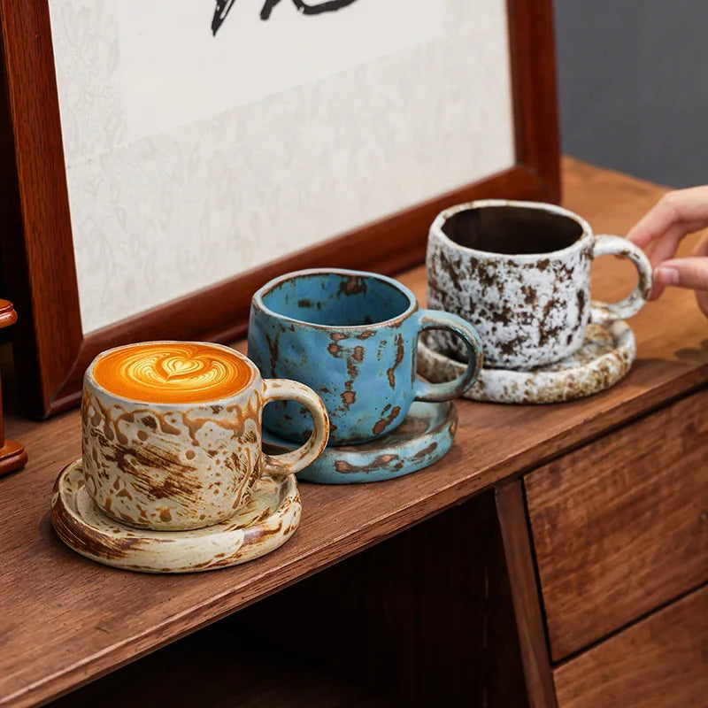Retro kiln-changed ceramic coffee cup, Japanese handmade style ins style desktop coffee cup multi-color optional