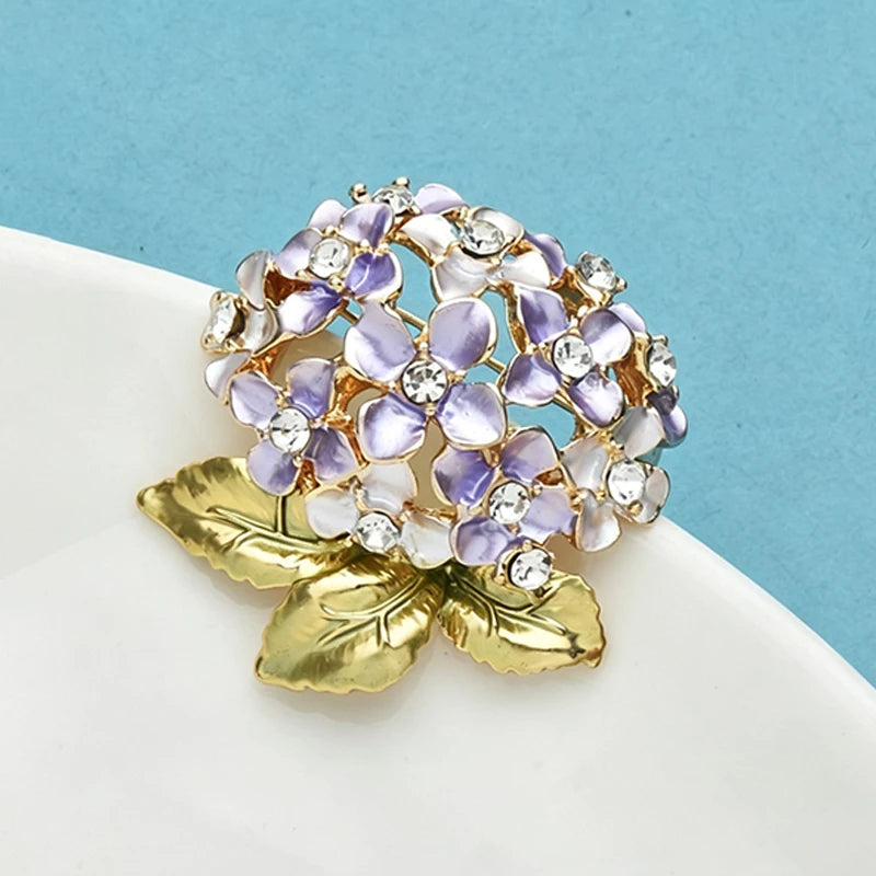 PENDRA Hydrangea Elegant Flower Brooch