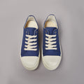 PENDRA Blue Shadow Blue Canvas Low-Top Lace-Up Platform Sneakers