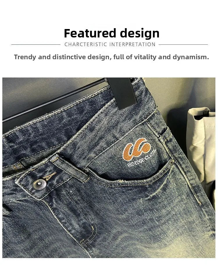 PENDRA Heavy Embroidered Brand Jeans
