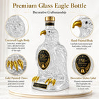 250th Independence Day Eagle Shape Glass Decanter Patriotic Whiskey Liquor Bottle American Anniversary Collectible