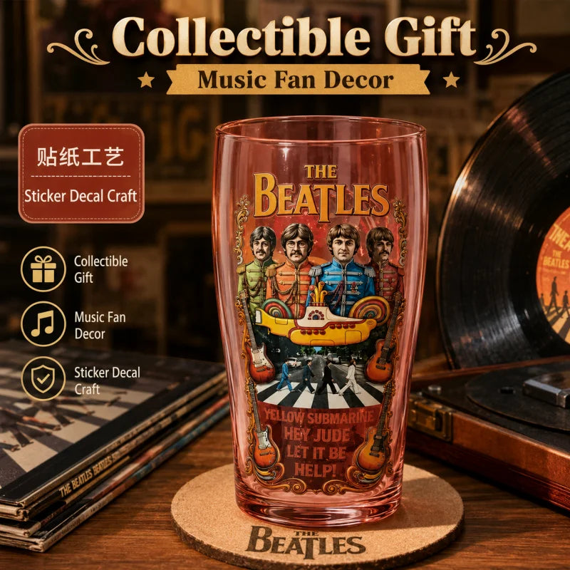 The Beatles Inspired Yellow Submarine Beer Cup Retro Music Band Glass Pint Tumbler Bar Party Drinkware Fan Gift