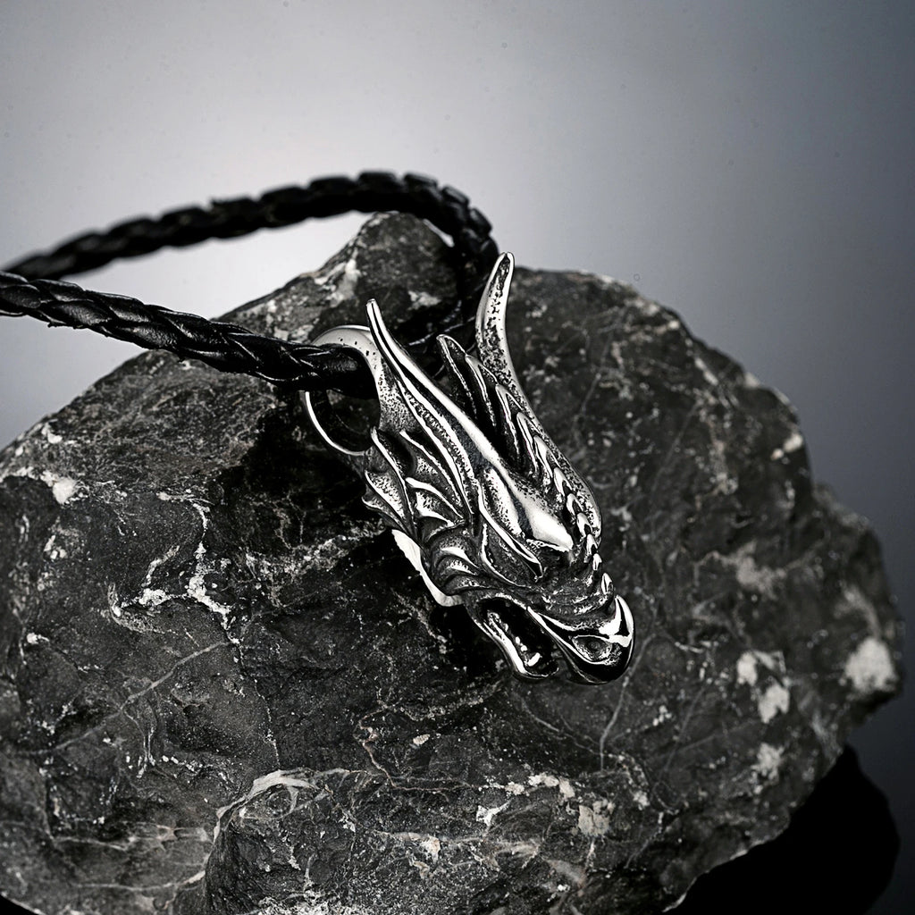 PENDRA Dragon Norse Steel Necklace