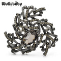 PENDRA Geometra Retro Crystal Geometric Flower Brooch
