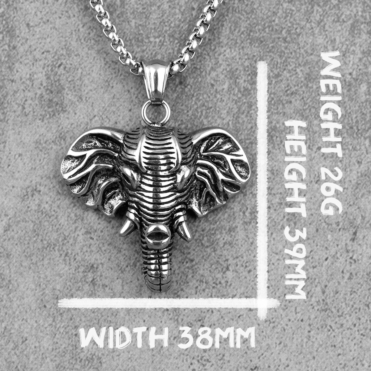PENDRA Elephant Animal Boyfriend Steel Necklace
