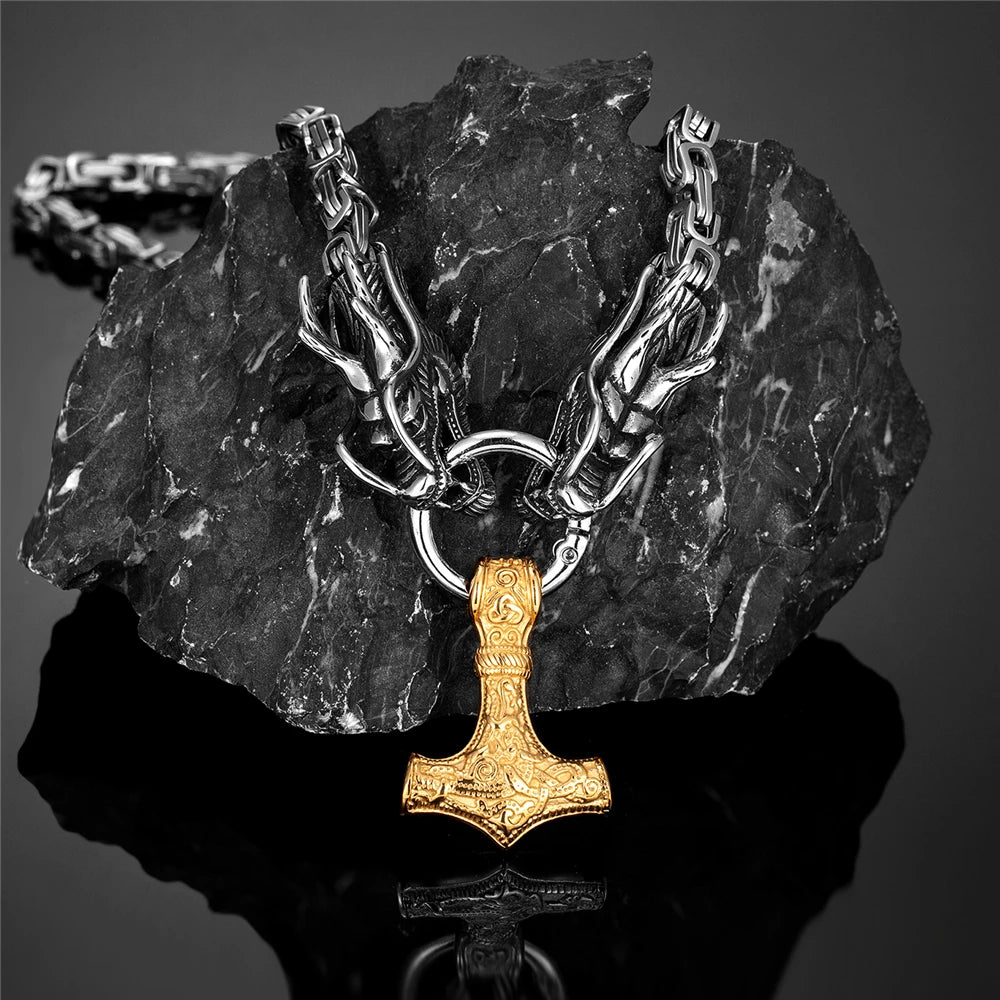 PENDRA Dragon Black Steel Necklace