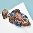 PENDRA Shining Fish Enamel Rhinestone Brooch