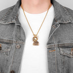 Gothic Rules Skull Punk Rock Hiphop Men Necklaces Pendants Chain for Boy Male Stainless Steel Jewelry Creativity Gift Wholesale