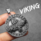 Viking Compass Odin Runes Men Necklaces Stainless Steel Pendant Chain Women Punk Fashion Jewelry New Accessories Gifts Wholesale
