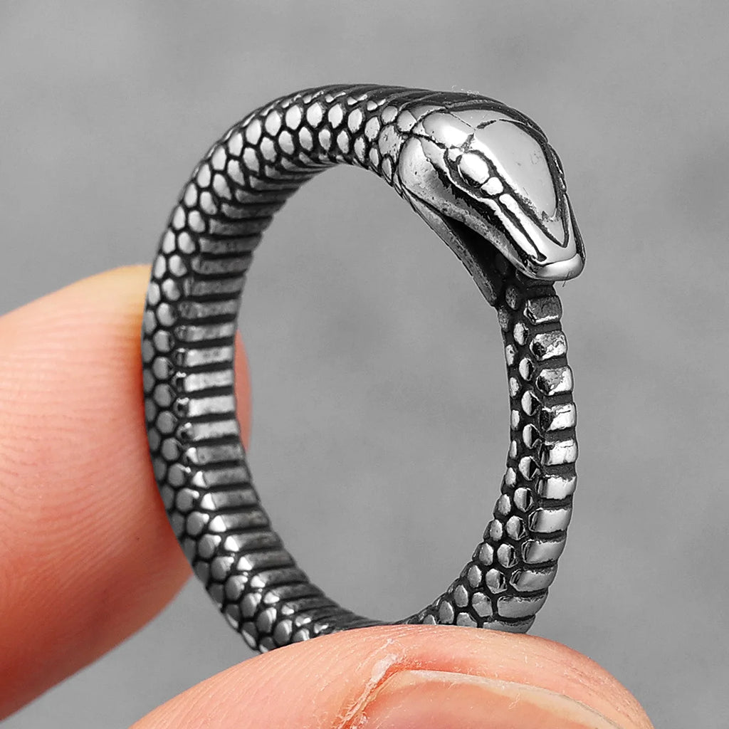 PENDRA Snake Animal Ouroboros Steel Ring