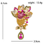 PENDRA Floraspark Rhinestone Flower Brooch