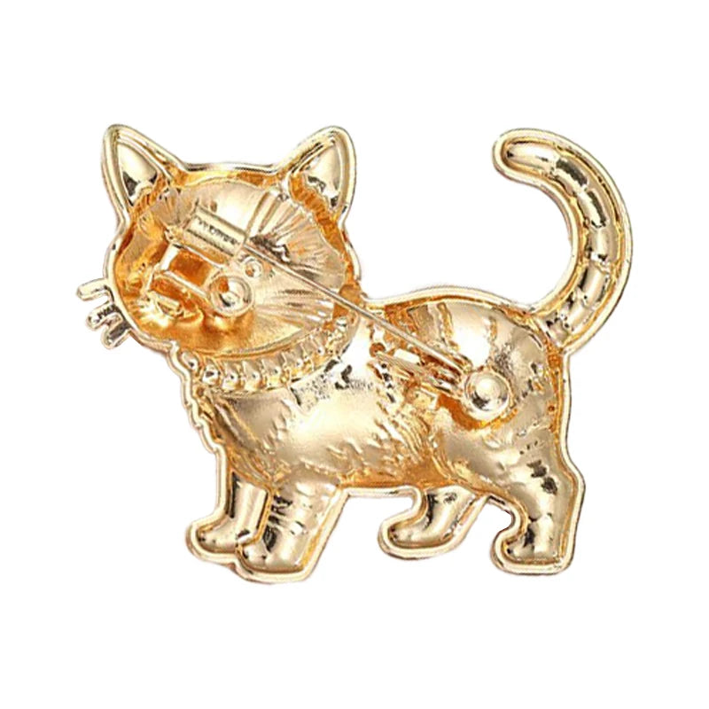 PENDRA Kitty Rhinestone Cat Brooch
