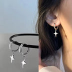 PENDRA Black Agate Geometry Sterling Earrings