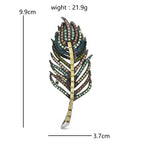 PENDRA Feathera Rhinestone Feather Brooch