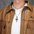 PENDRA Cross Skull Sword Steel Necklace
