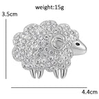 PENDRA Heartwool 2-Color Rhinestone Sheep Brooch