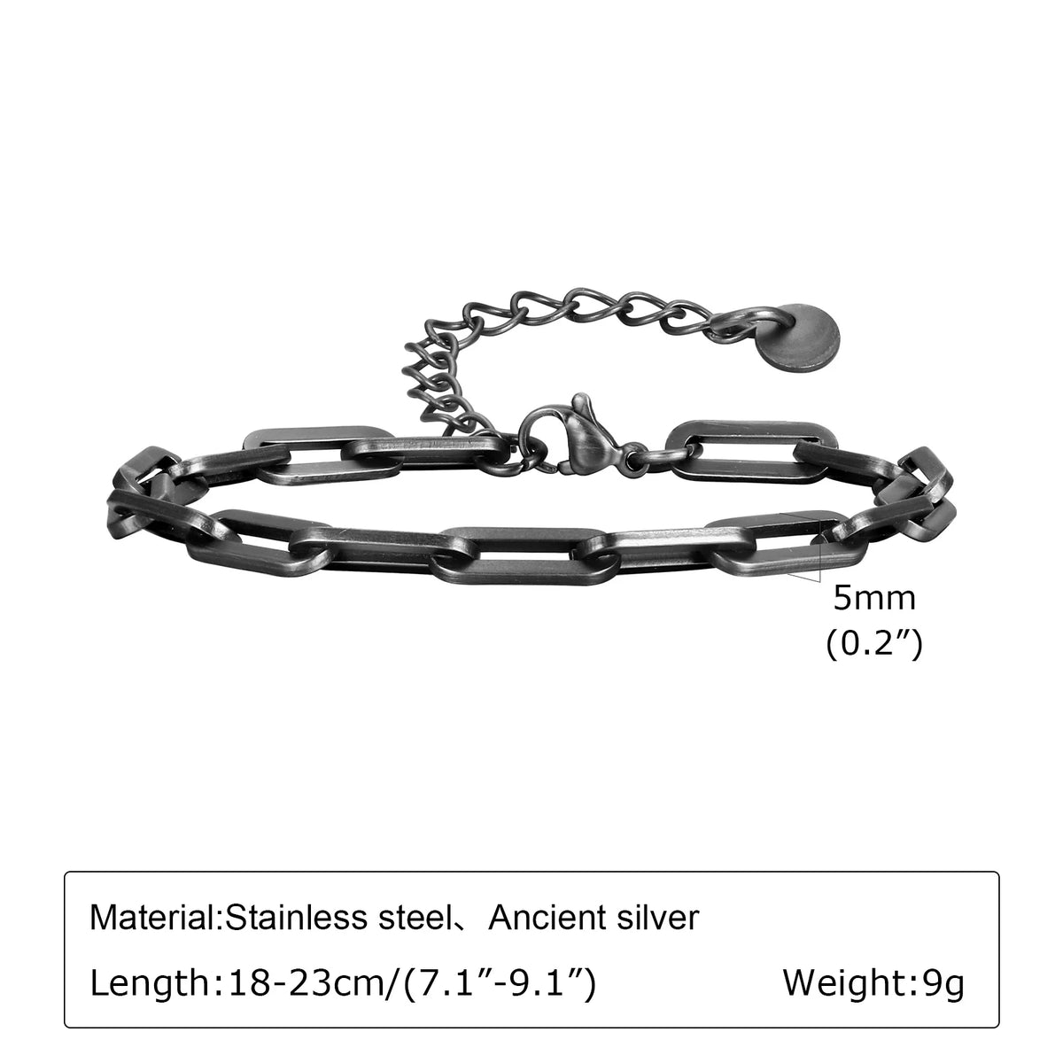 Retro Chain Bracelets for Men Boys,,Vintage Antique Stainless Steel Link Wristband,Classic Punk Jewelry Gifts