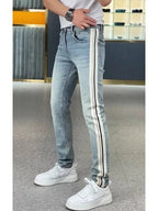 PENDRA Striped Spliced Pants