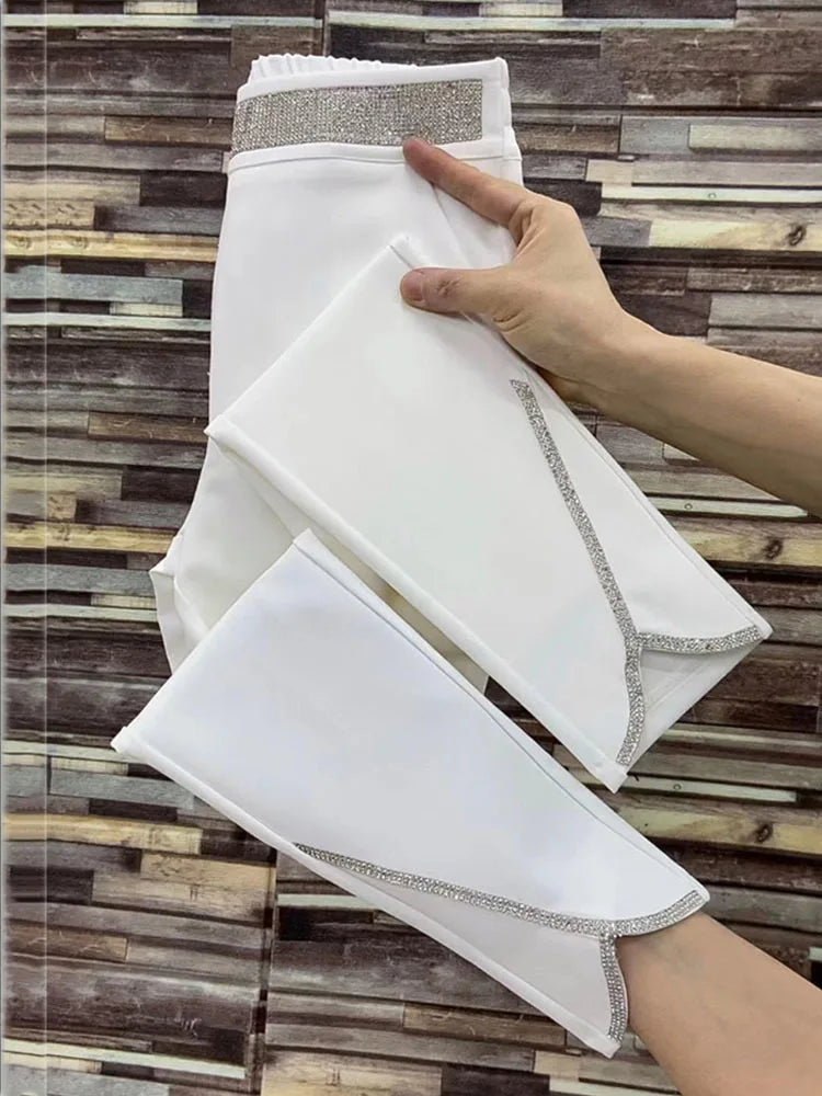 PENDRA Wide Leg Waist Diamond Pants