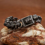 PENDRA Twin Wolf Twisted Stainless Steel Cuff Bracelet